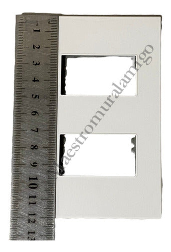 Placa Doble Modulo Soporte Tomacorriente Interruptor Pack3