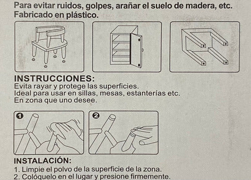 Protector Transparente Pvc 22mm Patas Silla Muebles (pack 3)
