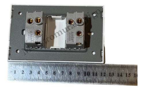 Tomacorriente Doble 9/12 16a 250v Certificado Contra Fuego D Dorado