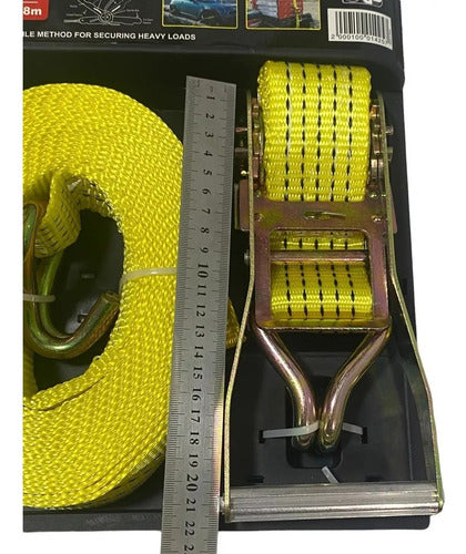 Eslinga De Amarre Correa Con Tensor 50mmx8m Professional Amarillo
