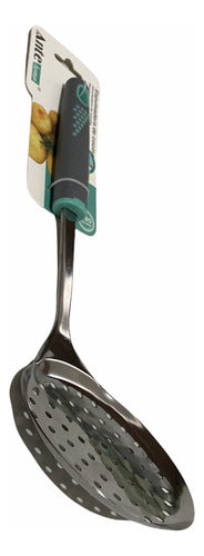 Espumadera Cocina Acero Inoxidable N430 Antideslizante Pack2 Gris/esmeralda