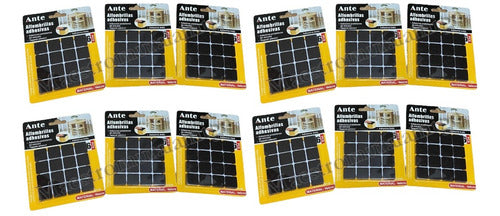 Alfombrillas Tope 20mm Velcros Cuadrada Pata Silla Docena