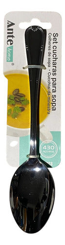 Set 3 Cucharas Para Sopa 100% Acero Inoxidable Nivel 430 Plateado