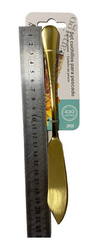 Set 3 Cuchillos Para Pescado Acero Inoxidable Dorado Pack3 Dorado