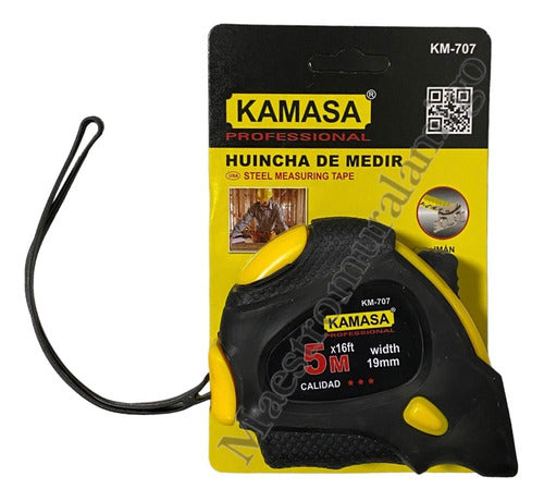 Huincha Cinta Para Medir 5m X 19mm De Goma Gancho Iman Pack3