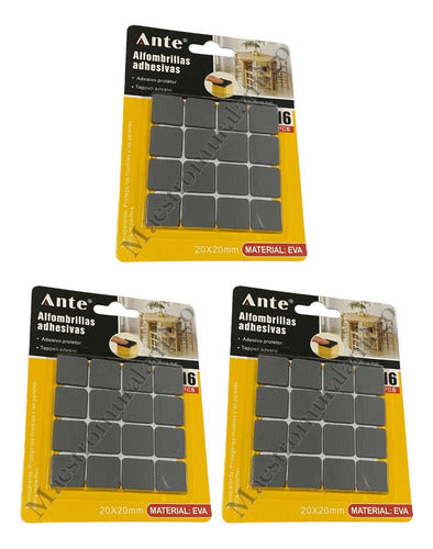 Alfombrillas Adhesiva 20mm Grisc Protectora Silla Mesa Pack3