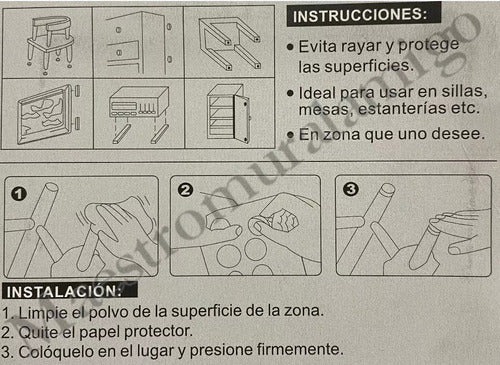 Alfombrillas Adhesiva 25mm Gris Tope Patas Silla Mesa Pack 3 Gris