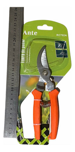 Tijera Podar Jardin Huerto Cuchilla Acero Forjado 19cm Pack3 Naranja