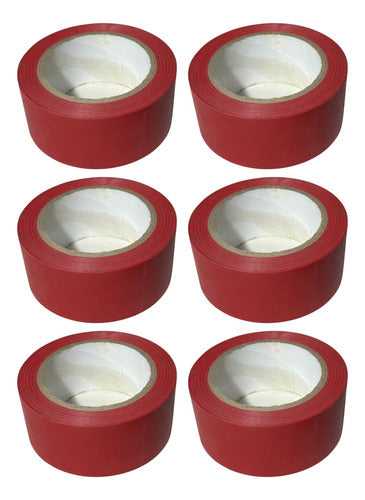 Cinta Delimitadora Peligro Rojo Adhesiva 30mx48mm Pack 6 Rojo Llano
