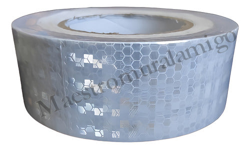 Cinta Reflectante Blanca 5cmx25m Extra Fuerte Tipo Panal Blanco