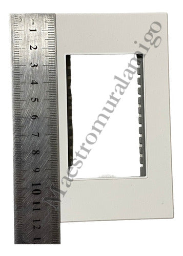 Placa Triple Modulo Soporte Tomacorriente Interruptor Pack3