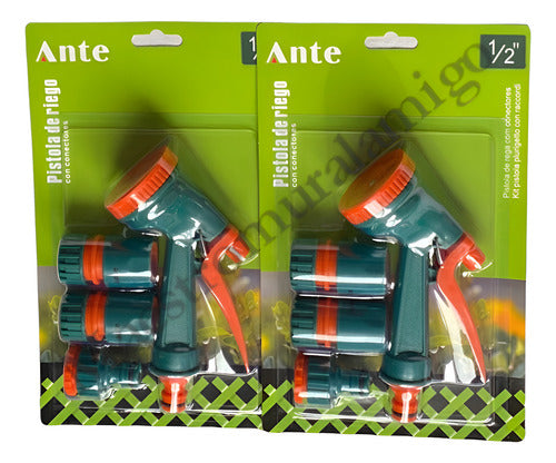 Conectores Rapido De Manguera Riego Kit Piton 5 Chorro Pack2 Verde/naranja
