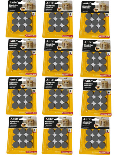 Alfombrillas Adhesiva 25mm Gris Tope Patas Silla Mesa Docena Gris