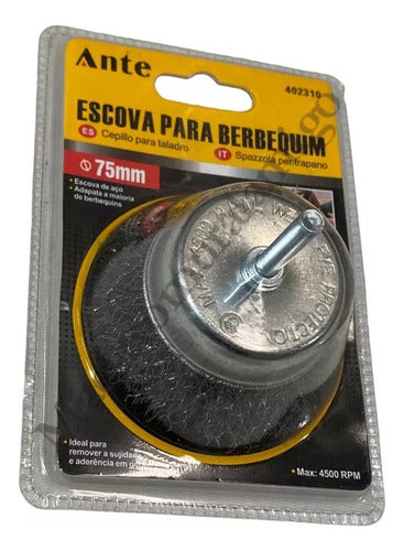 Cepillo Grata Escobilla Acero Taladro 75mm 4500 Rpm Pack3