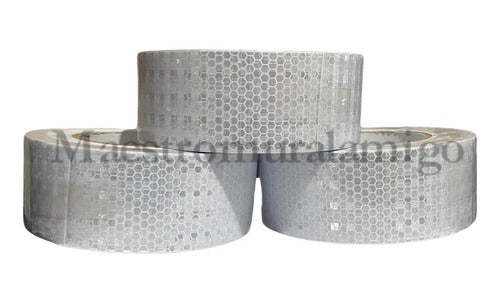 Cinta Reflectante Blanca 5cmx10m Extra Fuerte T- Panal Pack3 Blanco Panal