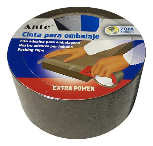 Cinta De Embalaje Café / Huincha Marron 48mmx70m ( Pack 3 ) Café Lisa