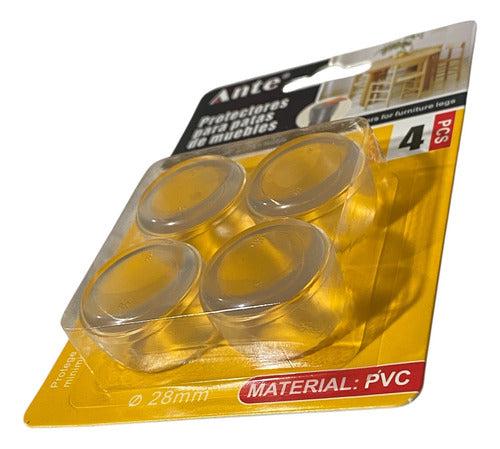 Protector Transparente Pvc 28mm Patas Silla Muebles (pack 3) Transparente
