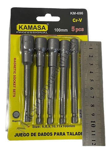 Set 5 Adaptadores Punta Magnética Kit 100mm Pro (pack3)