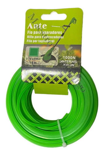 Nylon Orilladora Desbrozadora Corta Pasto 2,7mm X 15m Pack3 Verde