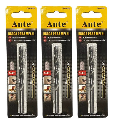 Broca Para Metal Acero Inoxidable 7mm Carb. Tungsteno Pack3