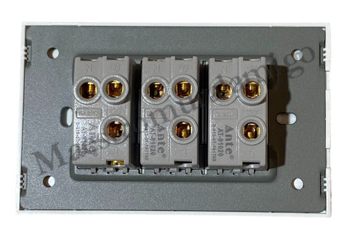 Tomacorriente Triple 9/12 16a 250v Certificado Contra Fuegod Dorado