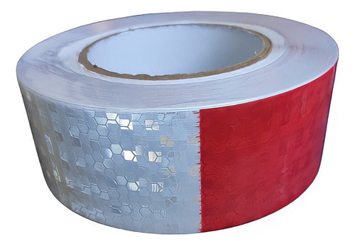 Cinta Reflectante Bicolor Blanco/rojo 5cmx10m Extra Fuerte