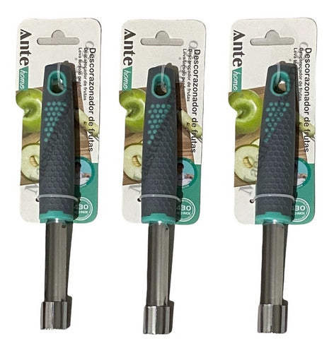 Descorazonador De Frutas De Acero Inoxidable N-430 (pack 3)  Plateado