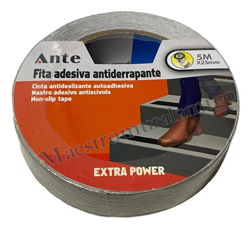 Cinta Antideslizante Gris 5mx25mm Pack 3 Escaleras Piscinas