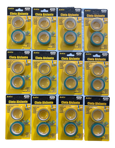Cinta Aislante Colores /2 Huinchas De 18mmx5m C/u ( Docena ) Amarillo Y Verde Dos Cintas