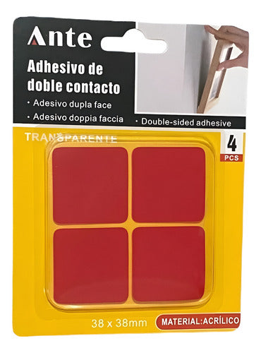 Adhesivo Doble Contacto 38mm Acrilico 4pcs Transparente Transparente Geométrica
