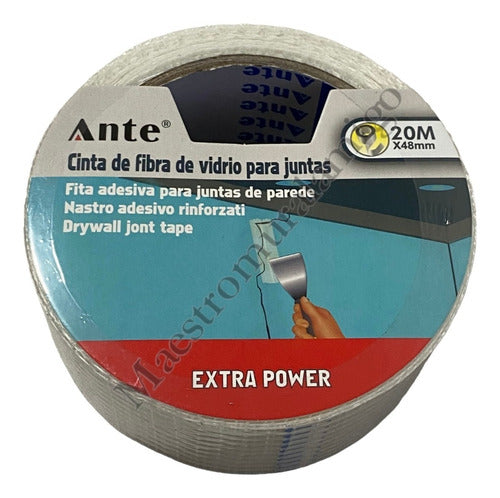 Cinta De Fibra Junta Pared Adhesiva Exfuerte 20mx48mm Docena