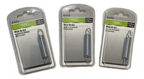 Resorte De Tensión 1.8mmx70mm De Acero Cincado (pack 3)