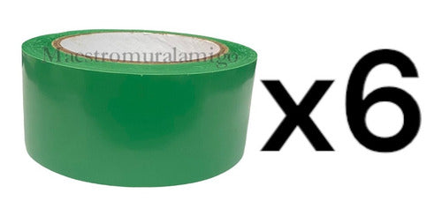 Cinta Delimitadora Peligro Verde Adhesiva 30mx48mm Pack 6 Verde