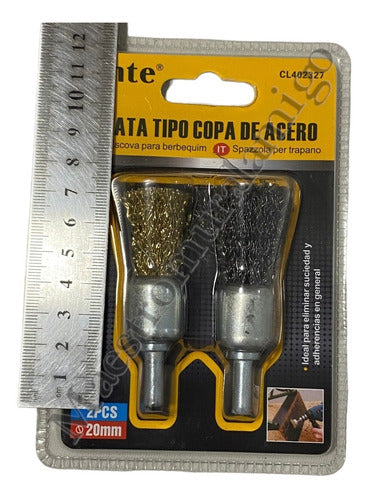 Cepillo Grata Copa De Acero Para Taladro 20mm 2pcs 4500rpm
