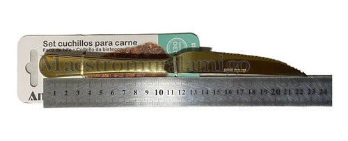 Set 2 Cuchillos Para Carne 100% Acero Inoxidable Dorado Pak3 Dorado