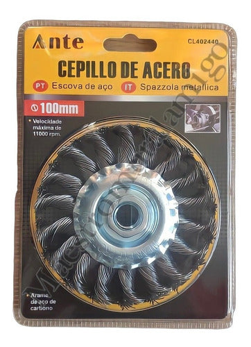 Cepillo De Acero Al Carbono 100mm 11000 Rpm Pack 3