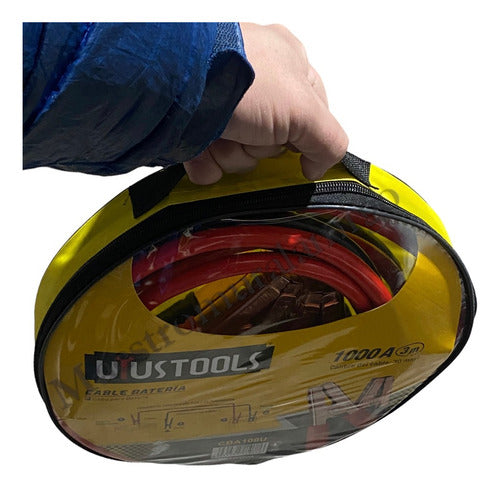 Cable Batería Lagarto Puente Carga Auto 3m 1000a + Estuche