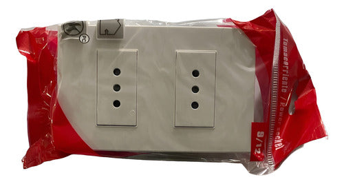 Tomacorriente Doble 9/12 10a 250v Certificado Resiste Fuego Blanco