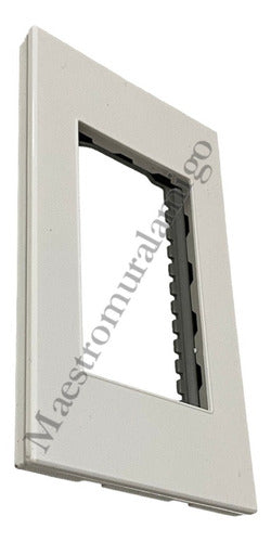 Placa Triple Modulo Soporte Tomacorriente Interruptor Pack3