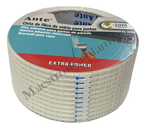 Cinta De Fibra Junta Pared Adhesiva Ex Fuerte 20mx48mm Pack3