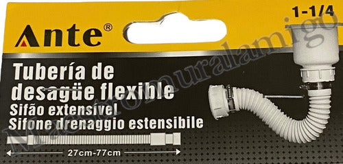 Tuberia Desague Flexible 1 1/4 Extensible 27-77cm Full Pack3