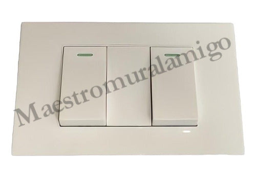 Interruptor Doble 9/12 16a 250v Certificado Resiste Fuego Blanco