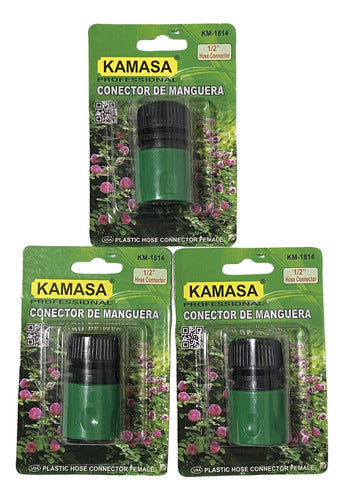Conector Acople Rápido De Manguera De 1/2 Professional Pack3 Verde