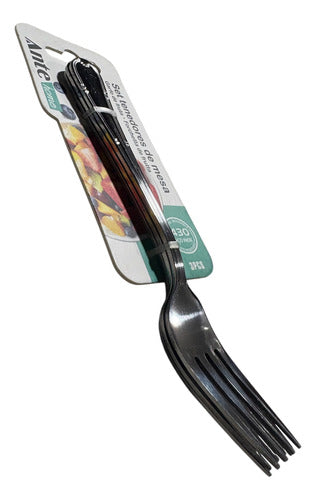 Set 3 Tenedores De Mesa 100% Acero Inoxidable N430 Dis 18cm Plateado