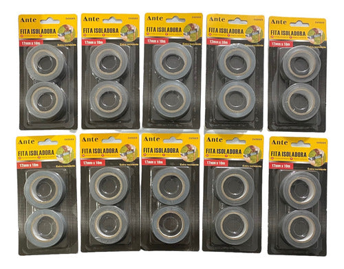 Cinta Aislante Gris /2 Huincha 17mmx10m C/u Ex Fuerte Pack10