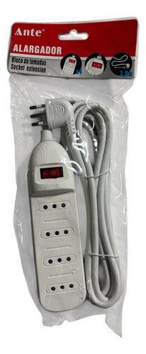 Alargador Zapatilla 4 Enchufes Certificado 3m + Interruptor