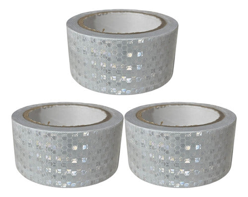 Cinta Reflectante Blanca 5cmx10m Extra Fuerte T- Panal Pack3 Blanco Panal