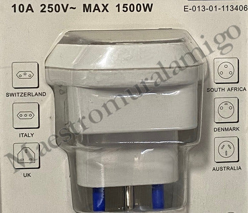 Adaptador Universal Viajero 6 En 1 Certificado 10a 1500w