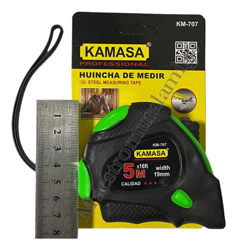 Huincha Cinta Para Medir 5m X 19mm De Goma Gancho Iman Pack3