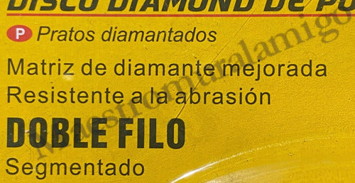 Disco Copa Diamantado Para Pulir Doble Segmentado 4-1/2 Uyu Amarillo